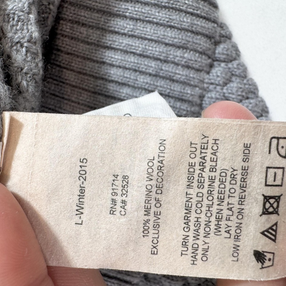 Armani Exchange Sweater Mens Large‎ Gray Merino Wool Shawl Collar Pullover Knit - Picture 6 of 9